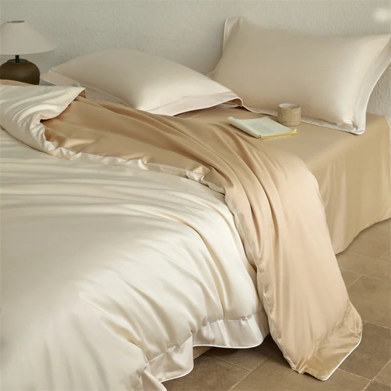 Afralia™ Luxury 600TC Egyptian Cotton Bedding Set: Duvet, Bed Sheet, Pillowcases - Queen King Size