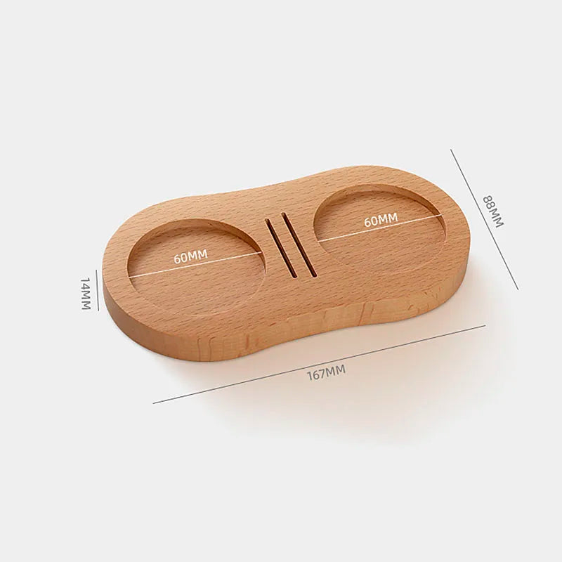 Afralia™ Espresso Tamper & Tamping Station | Wooden Base | 51/53/54/58mm | Espresso Accessories