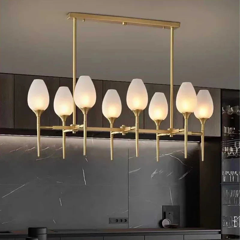 Afralia™ Copper Pendant Light: Minimalist Glass Island Fixture for Living, Dining, Bedroom