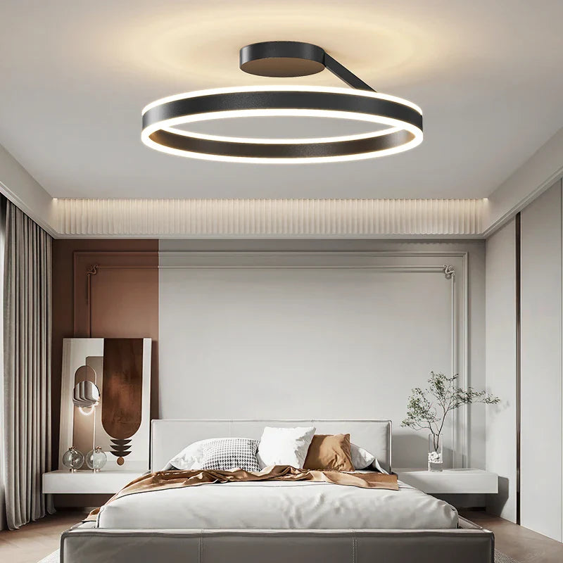 Afralia™ Modern Ring LED Ceiling Light for Bedroom and Living Room