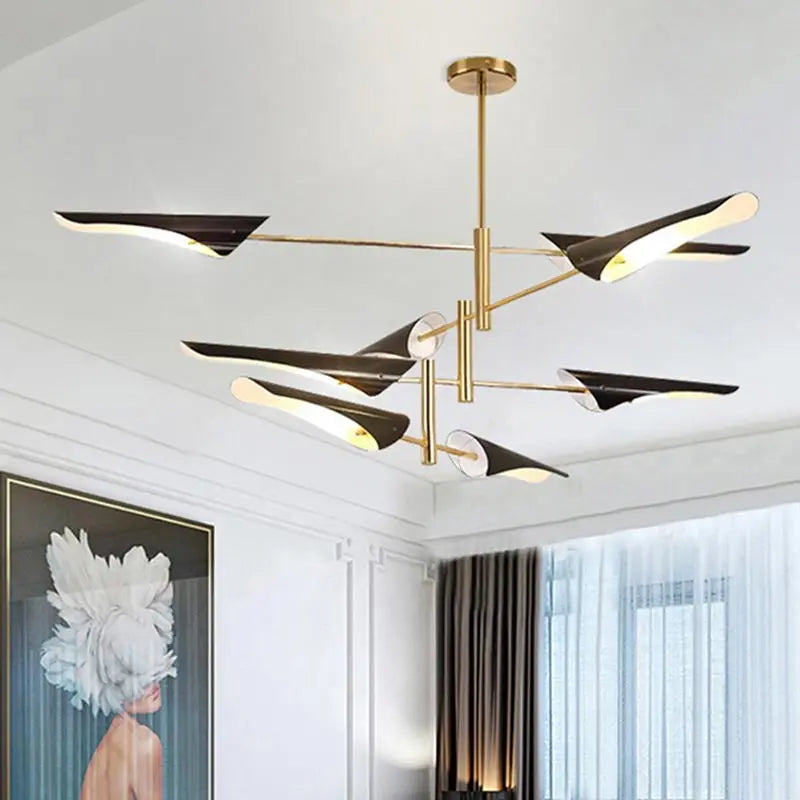 Afralia™ Modern White LED Ceiling Chandelier Hanging Lamp for Living Room, Bedroom, Dining Room