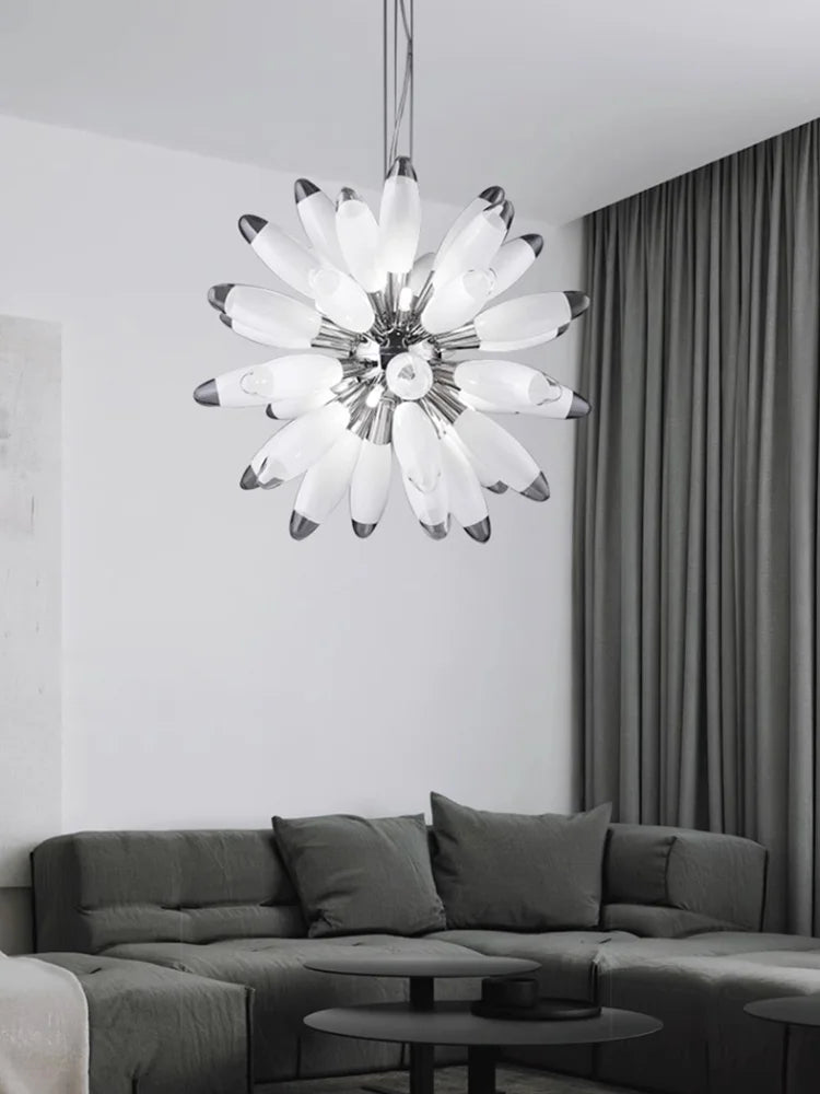 Afralia™ LED Large Globe Chandelier with Glass Lampshades - Chrome or Gold Hardware