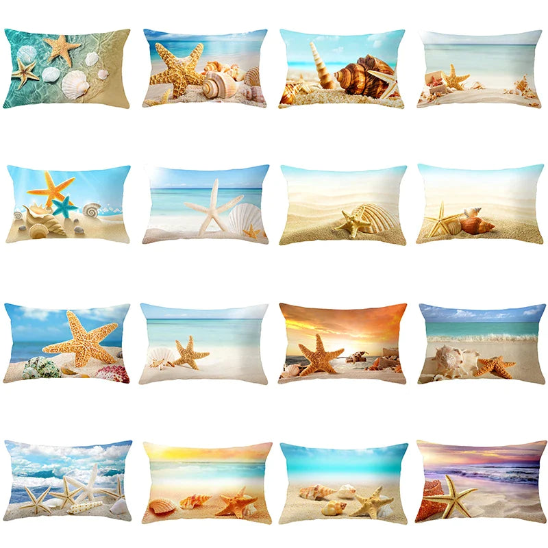 Afralia™ Summer Beach Animal Pillowcase, Blue Ocean World Theme, Sofa Home Decoration