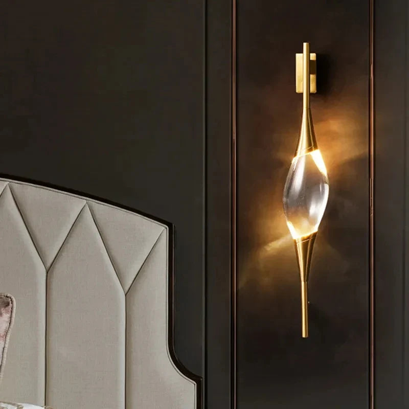 Afralia™ Wall Light Brass Crystal LED Sconces Indoor Fixtures Luxe Up Down Lighting