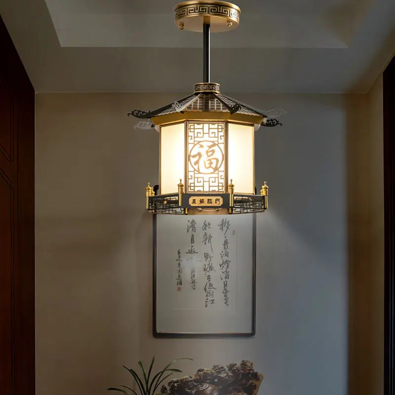 Afralia™ Chinese Style Balcony Pendant Light