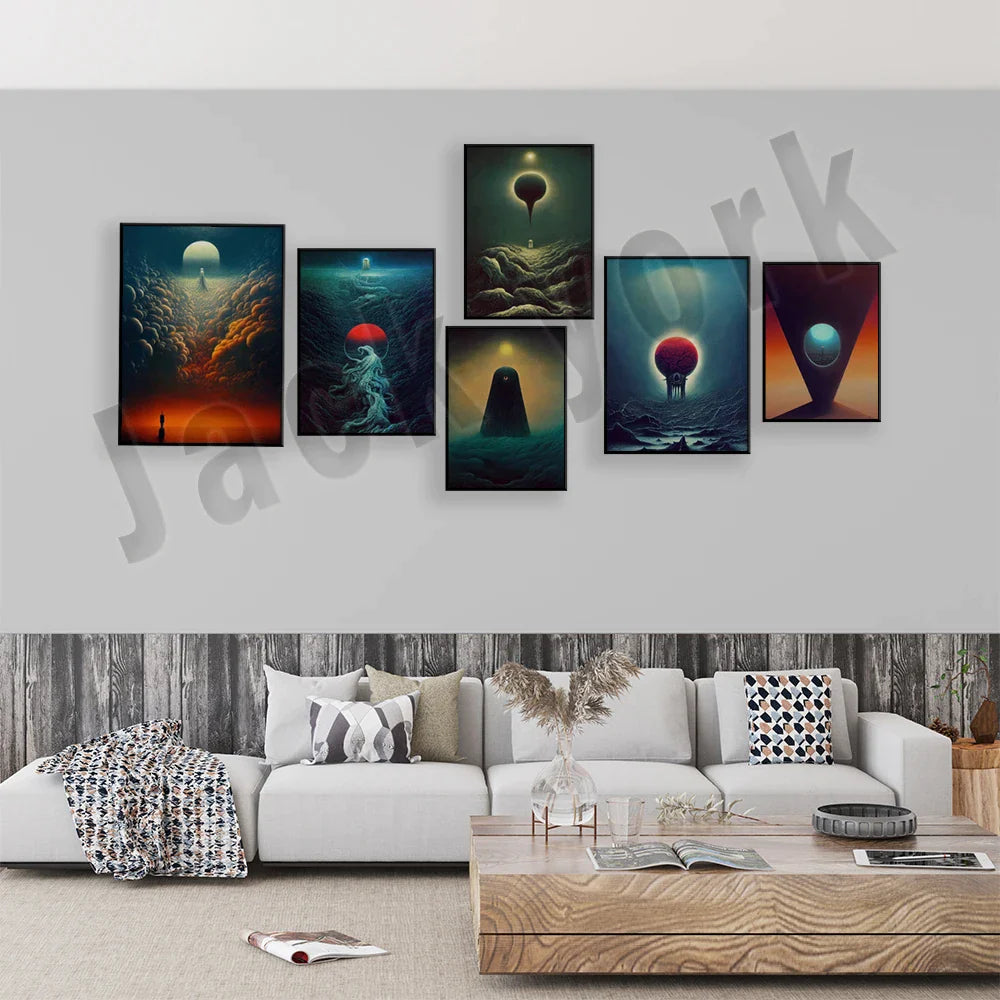 Zdzisław Beksiński Art Prints by Afralia™ - Dark Surreal Gothic Wall Decor, Polish Surrealist Art
