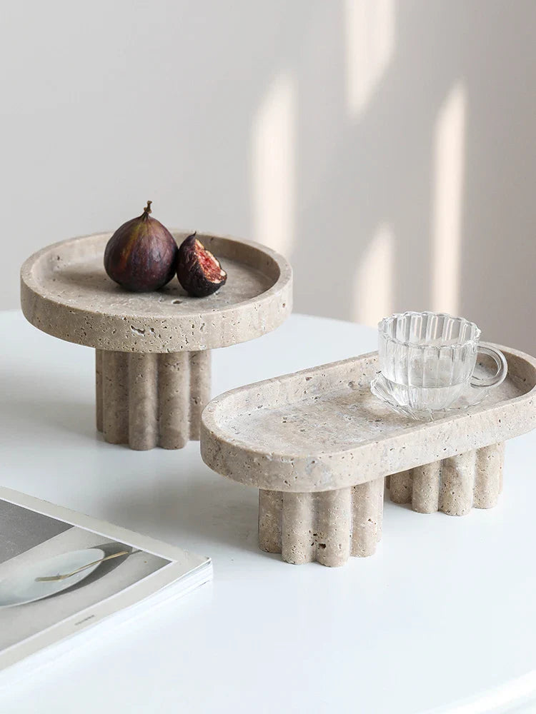 Afralia™ Marble Vanity Tray with Legs: Elegant Stone Decor for Coffee Table and Vanity.