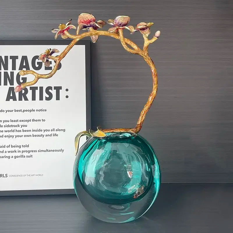 Afralia™ Luxury Enamel Glass Home Decoration: New Chinese Style Handmade Crafts