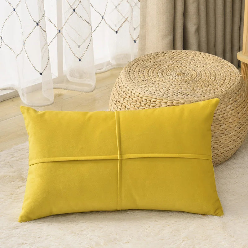 Afralia™ Solid Velvet Lumbar Pillow Case 30X50 - Nordic Simple Soft Home Decor Cover