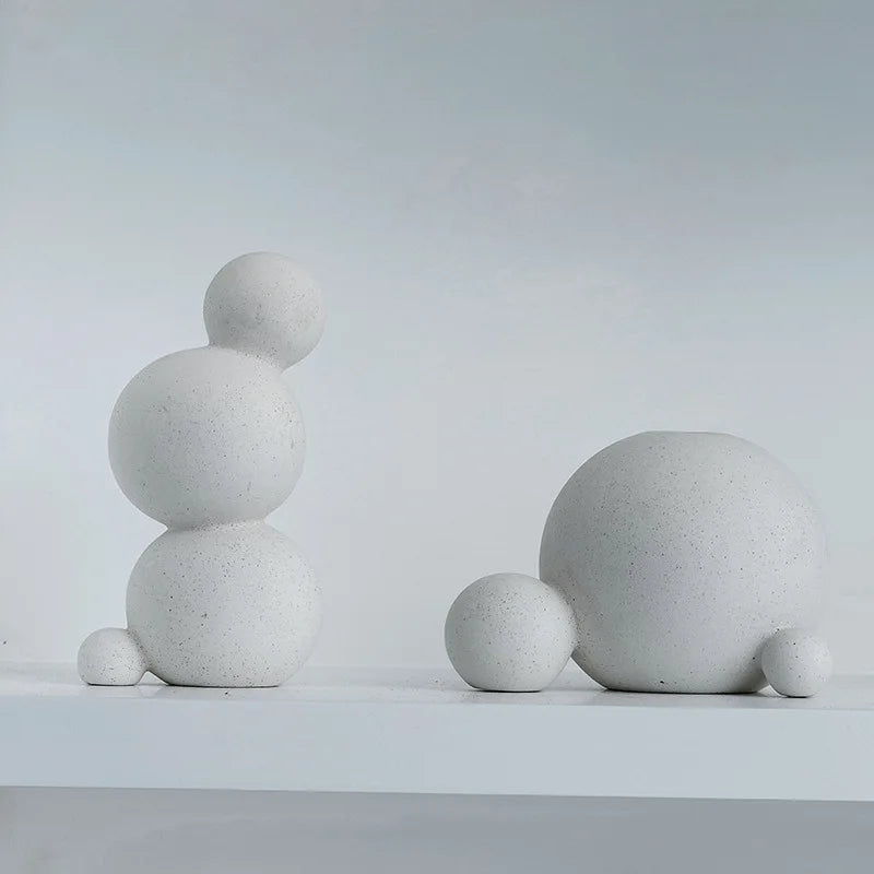 Afralia™ Geometric Ceramic Handicraft Sculpture: Abstract Circular Desktop Ornament for Home Decor