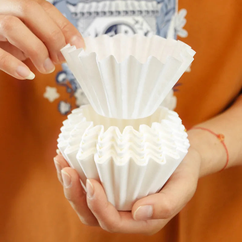 Afralia™ Coffee Filters: Disposable White Paper Baskets for 1-4 Cups