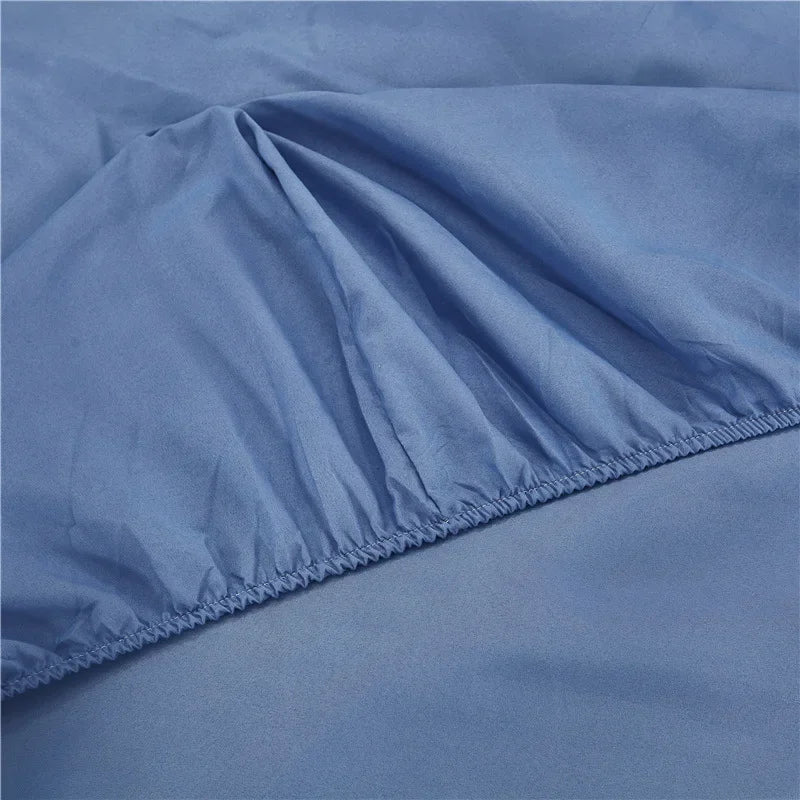 Afralia™ Solid Queen Fitted Sheet with Elastic Band for Single Double Beds