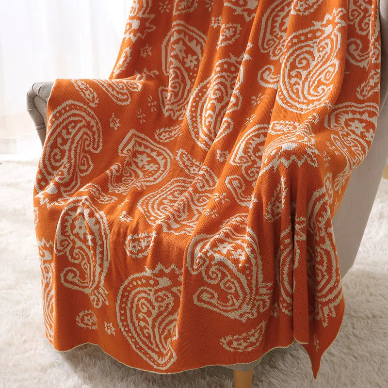 Afralia™ Cashew Pattern Two-Color Blanket for Living Room, Bedroom, or Balcony