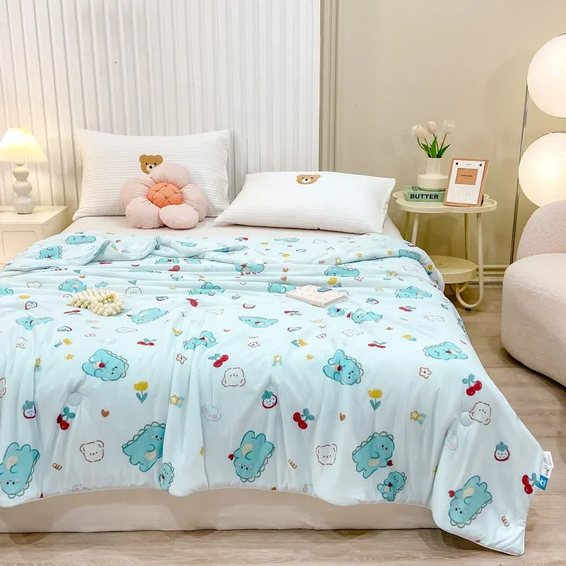 Afralia™ Silky Summer Cooling Blanket Lightweight Breathable Quilt for Bed