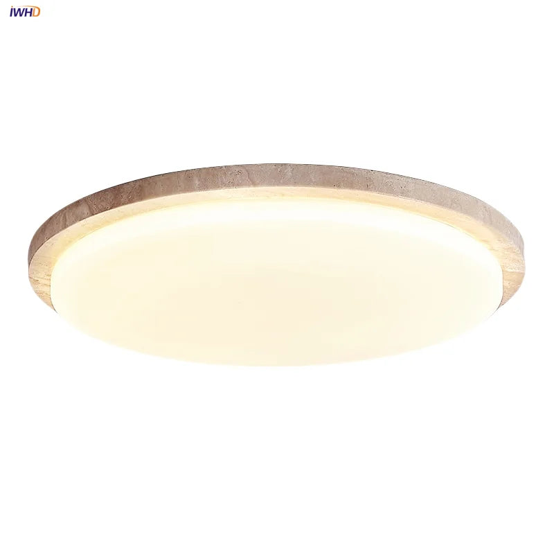 Afralia™ LED Ceiling Lights Modern Nordic White Stone Plafond Lamp
