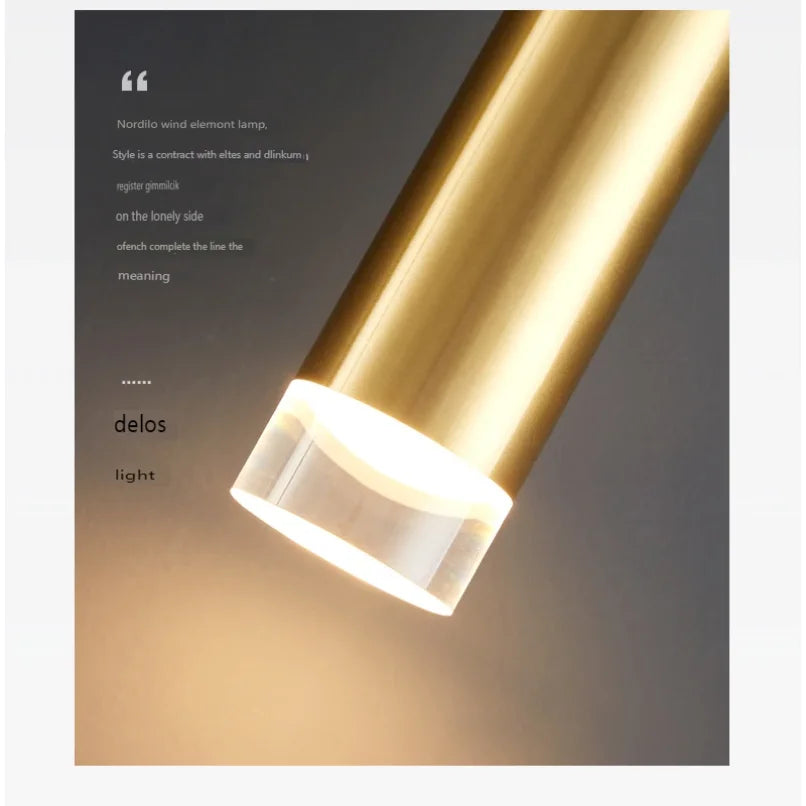 Afralia™ Modern Tube LED Pendant Light for Bedroom, Hotel, and Restaurant Decoration