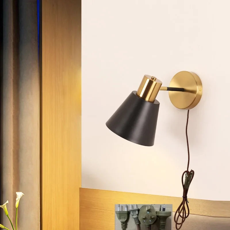 Afralia™ Modern Black Iron LED Wall Sconce for Hallway Bedroom Vanity Bar