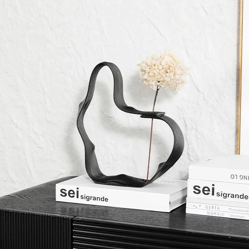 Afralia™ Geometric Hollowed-out Resin Ring for Home Decor & Flower Arrangement