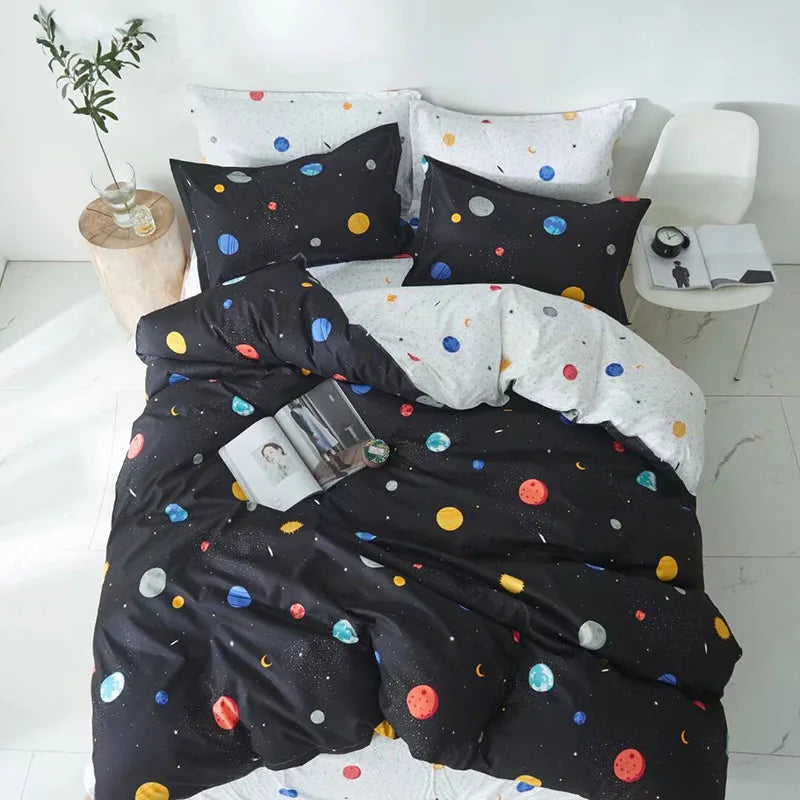 Afralia™ Romantic Starry 3D Printed Duvet Cover Set for Single Double Bed