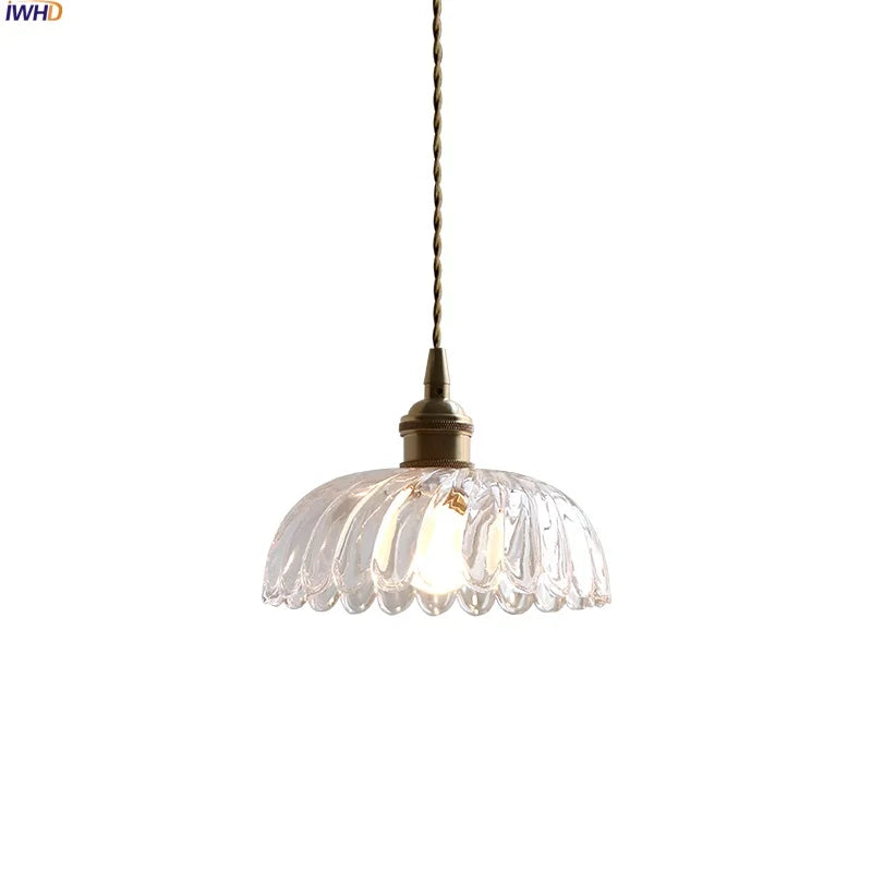 Afralia™ Nordic LED Pendant Light Clear Glass Dining Study Room Fixture