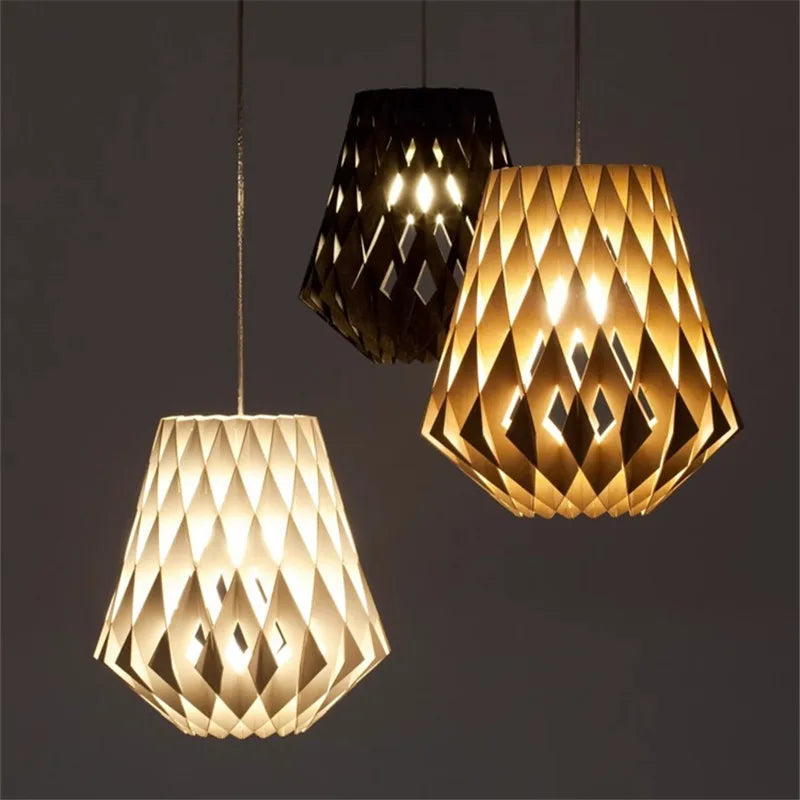 Afralia™ Wooden Hollow Pendant Lamp: Designer Signature for Living Room, Bedroom, Cafe Decor
