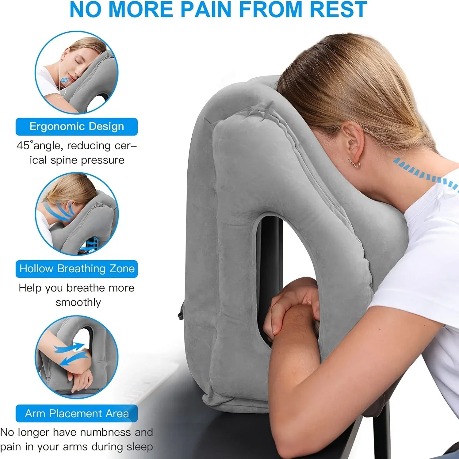 Afralia™ Inflatable Travel Pillow: Portable Neck Cushion for Airplane, Car, Office, Nap.