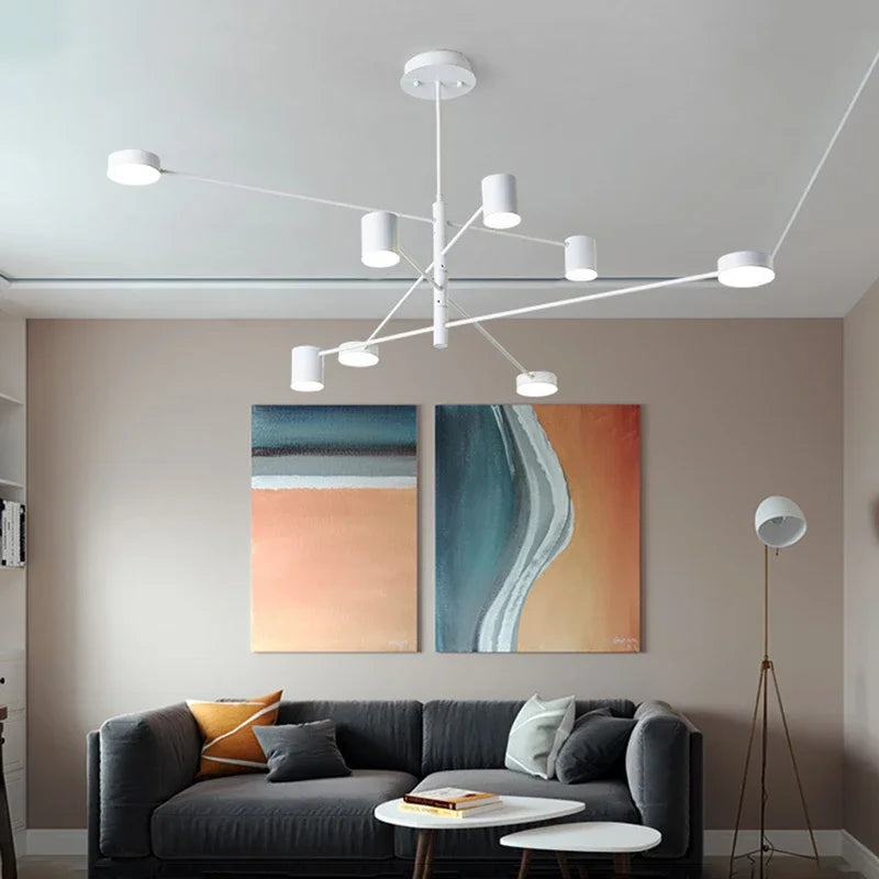 Afralia™ Black Gold White LED Chandelier: Stylish Nordic Loft Lamp for Livingroom & Bedroom