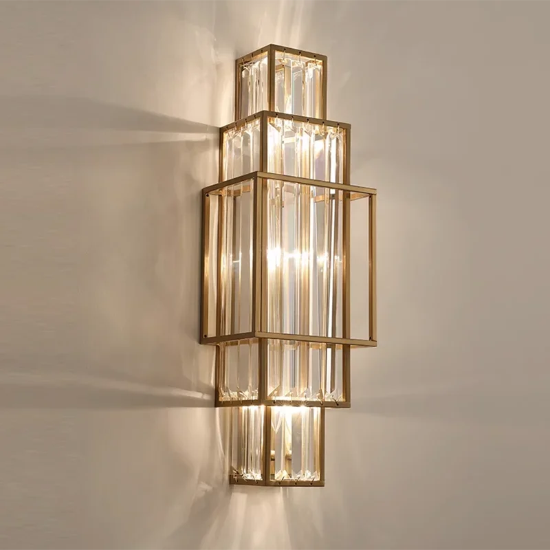 Afralia™ Glass Crystal Wall Lamp Modern Minimalist Luxury Indoor Lighting