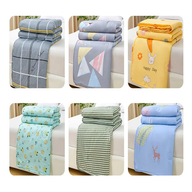 Afralia™ Summer Jacquard Cotton Quilt - Ultra-Thin, Breathable Single Comforter