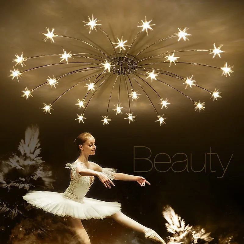 Afralia™ Nordic Sky Star Ceiling Lamps Modern Chandeliers Romantic Bedroom Children's Room Lighting