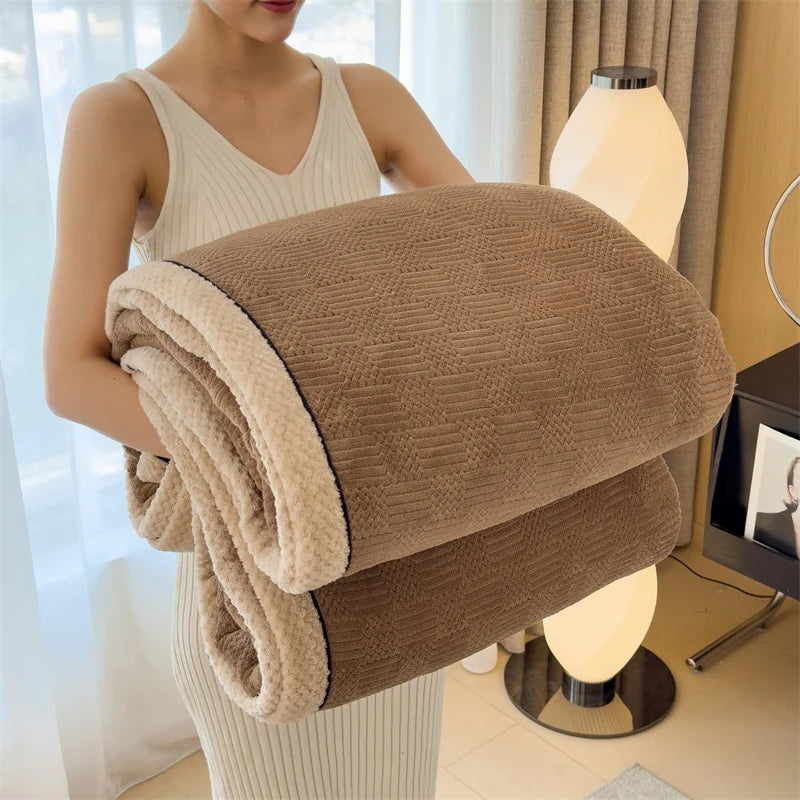 Afralia™ Soft Velvet Autumn Winter Sofa Blanket: Warmth, Comfort, and Style
