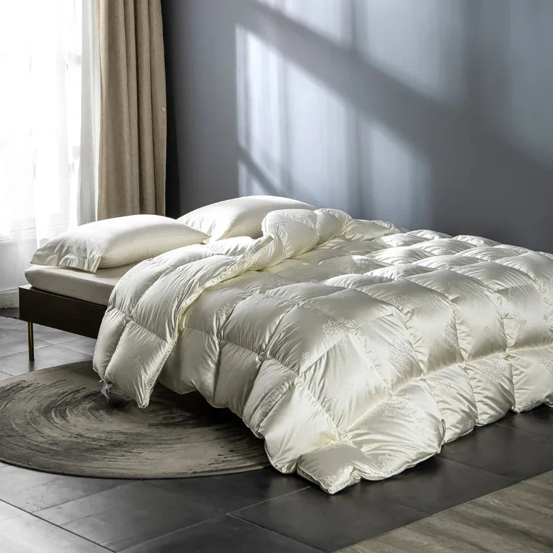 Afralia™ Luxe Goose/Duck Down Quilt: Fluffy Cozy Warmth, Queen King Size