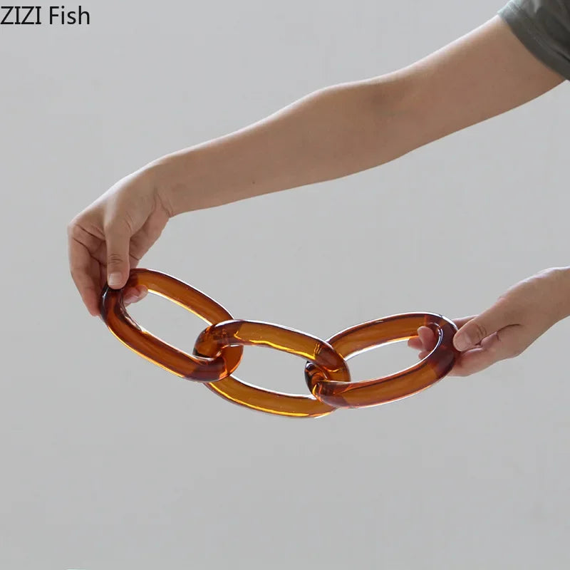 Afralia™ Twisted Knot Glass Chain Ornaments for Desk Decoration and Room Aesthetic