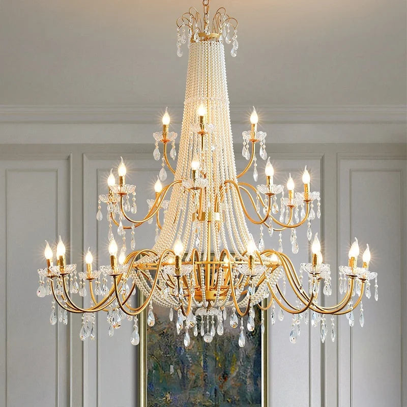 Afralia™ Crystal LED Chandelier Pendant Lights for Villa Stairs and Hotel Decor