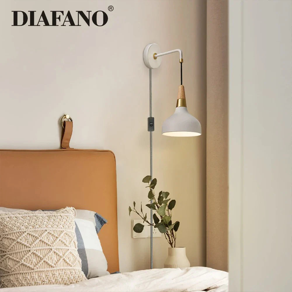 Afralia™ Blue Vintage Wall Lamp with Switch Plug for Bedroom Aisle Mirror Lighting