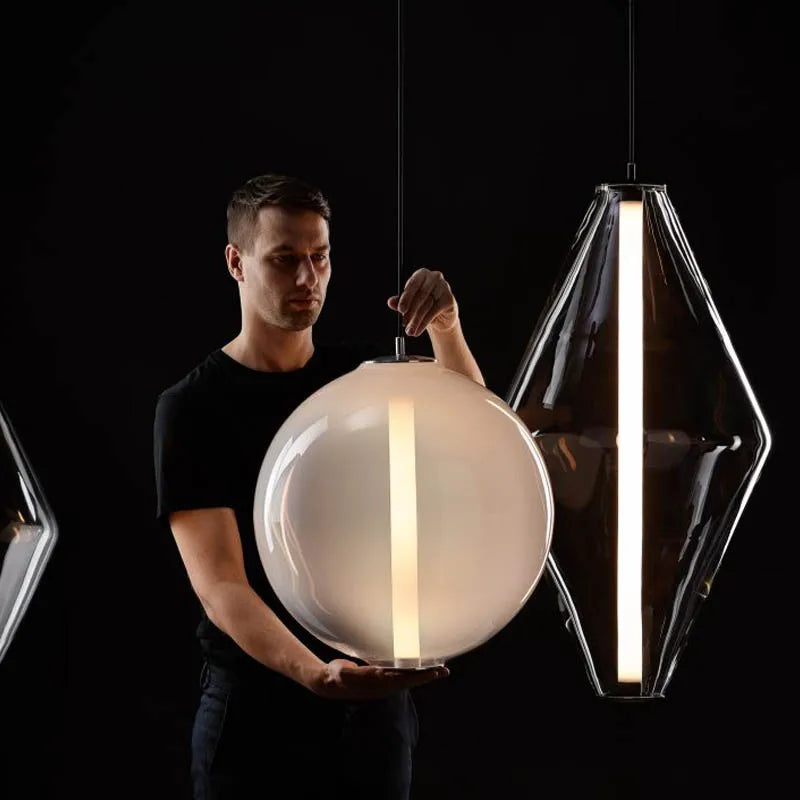 Afralia™ Nordic Glass Pendant Lights for Bedroom Dining Room Chandelier Lighting