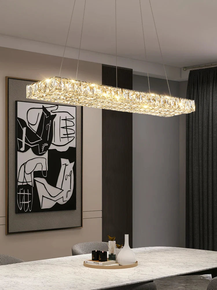 Afralia™ Crystal LED Chandelier: Modern Art Decor Pendant Lighting for Living and Dining Room