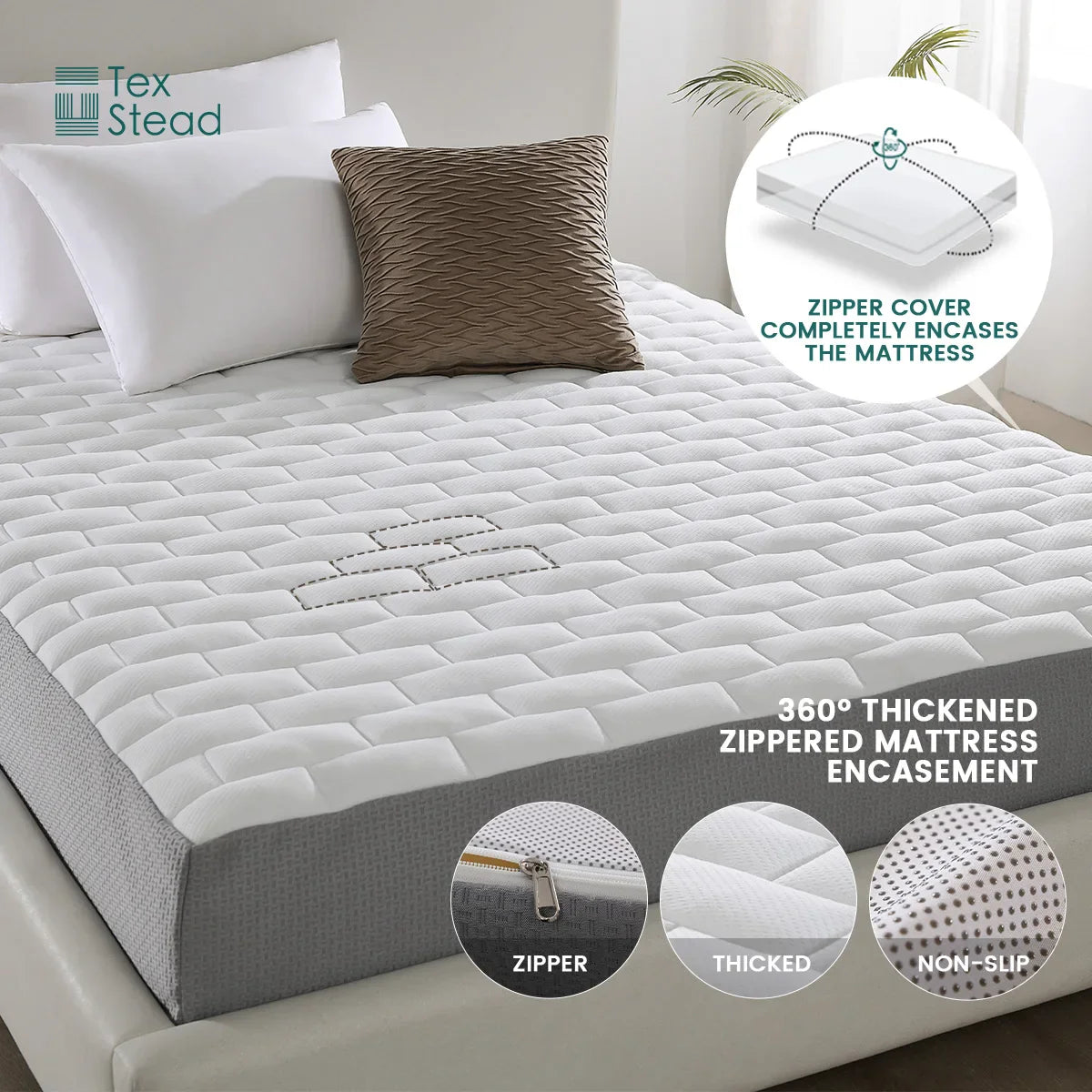 Afralia™ Waterproof Zippered Mattress Protector Encasement for Heavy Duty Protection