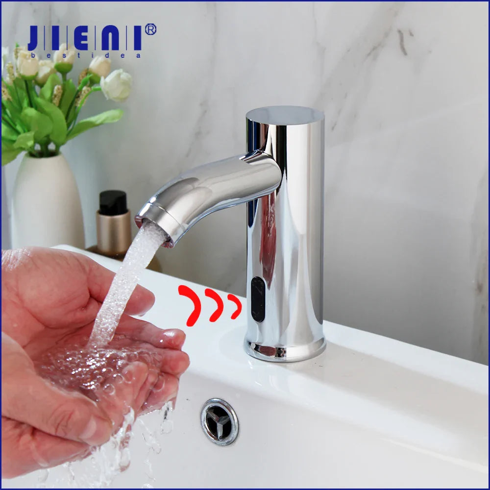 Afralia™ Automatic Touch Sensor Chrome Basin Faucet, Polished Brass Mixer Tap