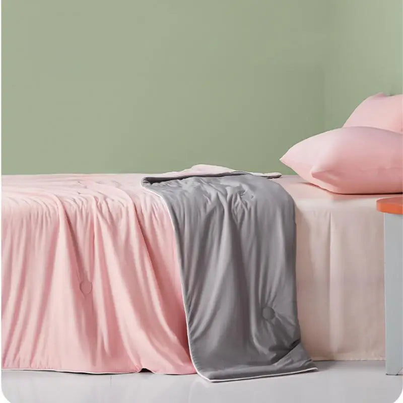 Afralia™ Summer Cool Ice Silk Quilt - Single Double Bed Thin Washable Quilt