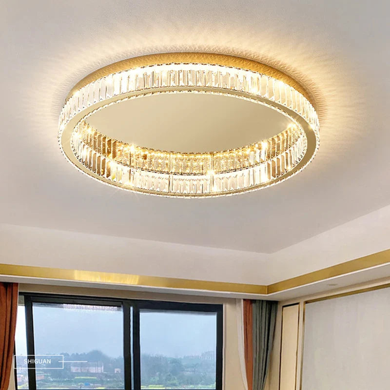 Afralia™ Crystal LED Ceiling Lights for Home Decor in Living Room and Bedroom