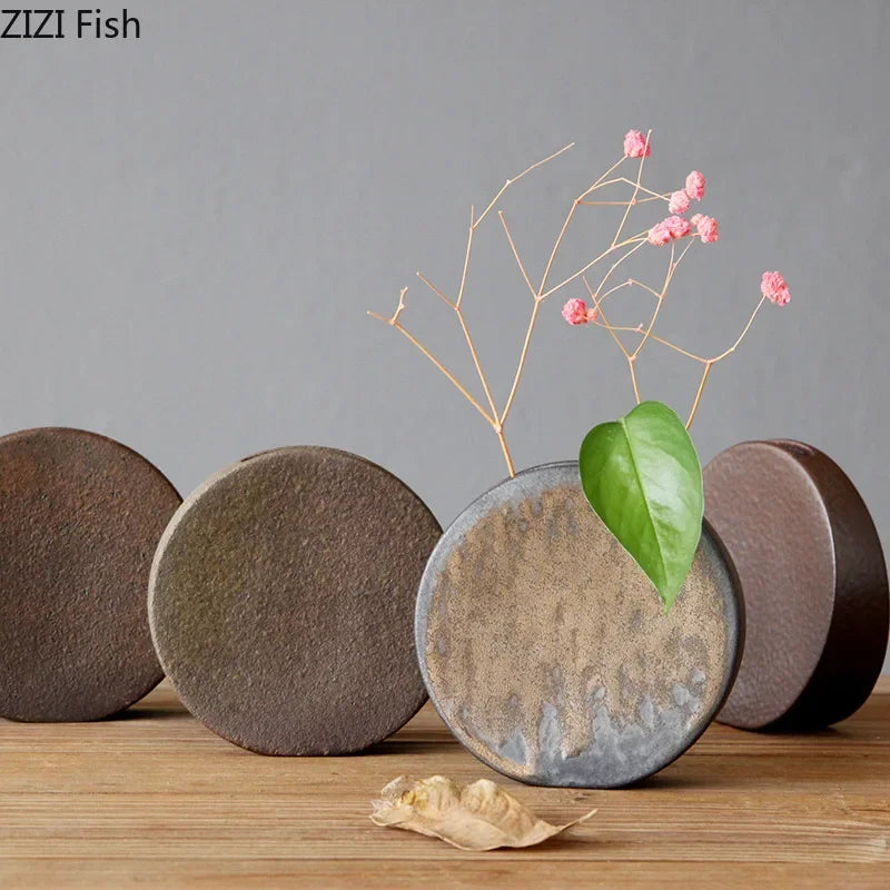 Afralia™ Coarse Pottery Vase Small Flower Pot Room Aesthetic Decor