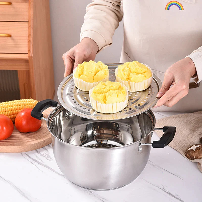 Afralia™ Stainless Steel Steamer Rack for Steaming Buns, Corn, Eggs - Durable Kitchen Gadget