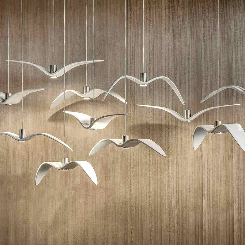 Afralia™ Seagull Nordic Bird Resin Pendant Light for Living Room, Dining, Bedroom
