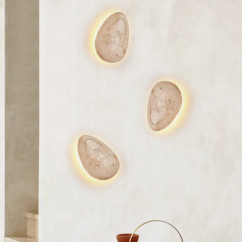 Afralia™ Yellow Cave Stone Wall Lamp Sconce for Living Room Hallway