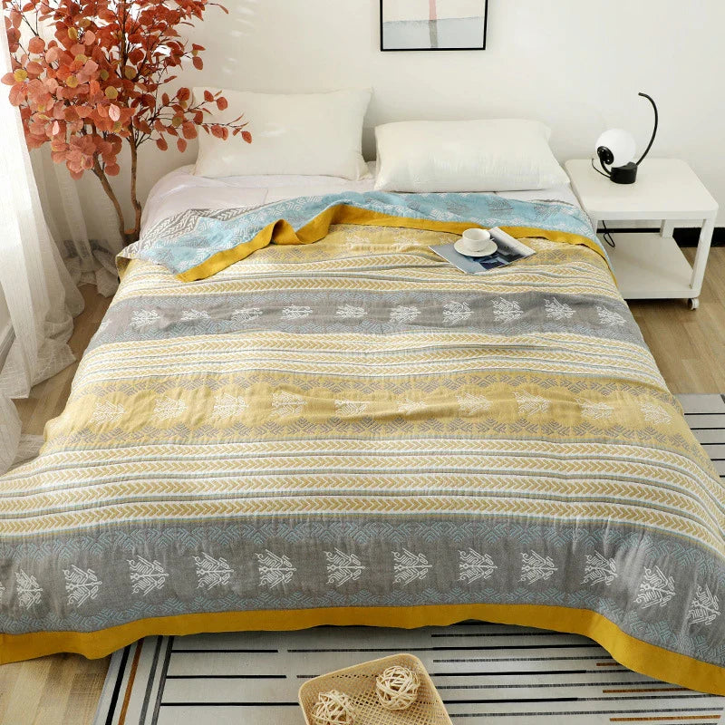 Afralia™ Cotton Gauze Summer Blanket: Soft, Breathable, Cooling Quilt