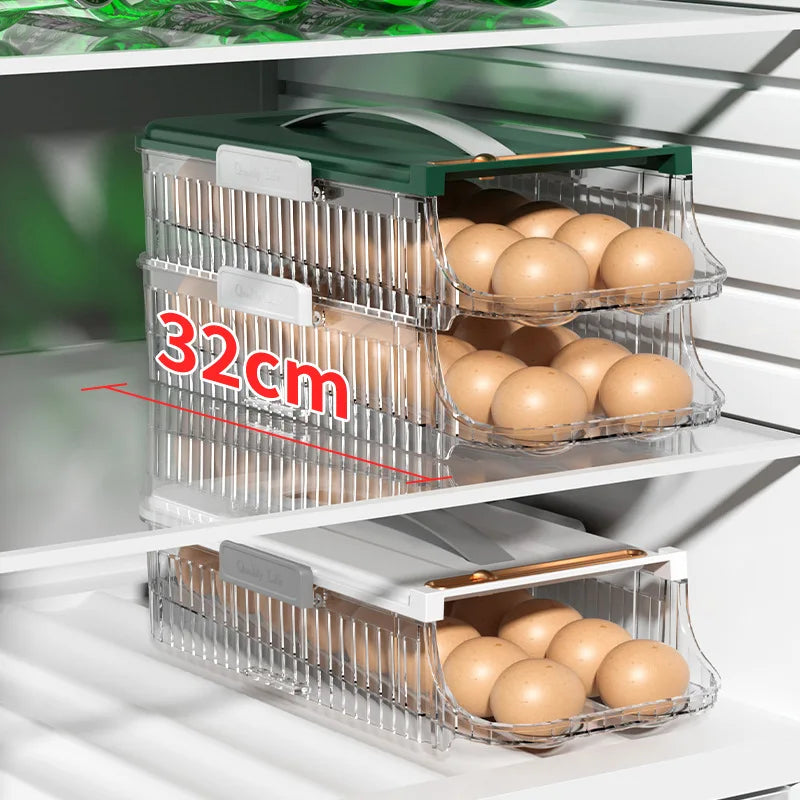Afralia™ Egg Storage Box: Durable, Portable, Stackable, Space-Saving Refrigerator Organizer