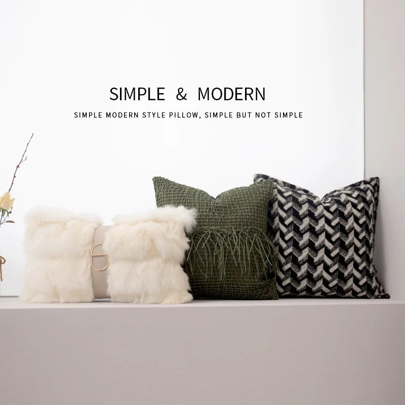 Afralia™ Geometric Pattern Soft Cushion Cover for Light Luxury Style Home Living Room