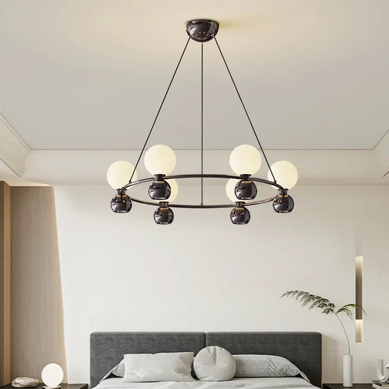 Afralia™ Cream Nordic Pendant Chandelier for Living Room, Bedroom, and Dining Room