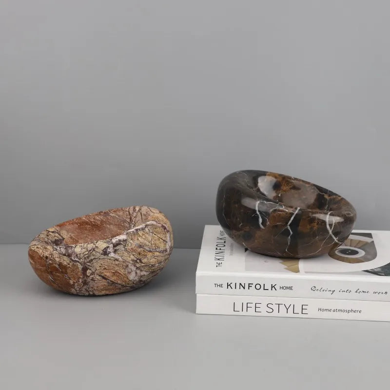 Afralia™ Marble Bird's Nest Bowl: Jewelry Necklace Storage Container & Home Decor